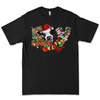 Black Christmas Joy Cow Premium Tee - CowhideDigitalArt