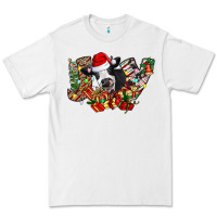 White Christmas Joy Cow Premium Tee - CowhideDigitalArt