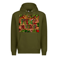 Army Green feliz navidad Christmas cactus leopard Premium Hoodie - JahusDesignShop
