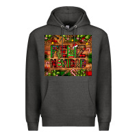 Charcoal Heather feliz navidad Christmas cactus leopard Premium Hoodie - JahusDesignShop