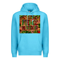 Ocean Blue feliz navidad Christmas cactus leopard Premium Hoodie - JahusDesignShop