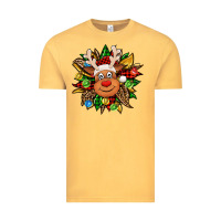 Vintage Mustard Christmas reindeer sunflower Vintage Tee - Jasminsmagicworld