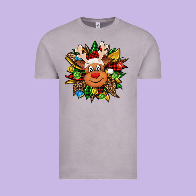 Christmas Reindeer Sunflower Vintage Tee Designed By Jasminsmagicworld