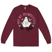 Burgundy not all disabilities are visible Long Sleeve Tee - MaliasSmallBusiness