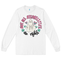 White not all disabilities are visible Long Sleeve Tee - MaliasSmallBusiness