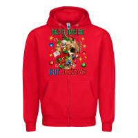 Red Dead Inside But Jolly Af Zipper Hoodie - BundleAndBundleShop