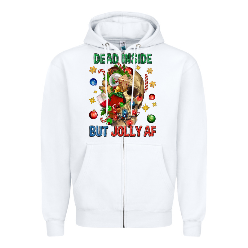 Dead Inside But Jolly Af Zipper Hoodie by BundleAndBundleShop | Teevron