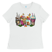 White floral coffee cups Ladies Tee - Zillion Design Studio