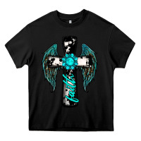 Black cross faith gemstone wings Heavy Core Tee - RanaPortraitStore