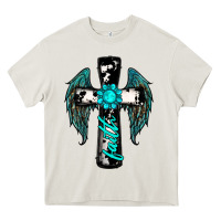 Cream cross faith gemstone wings Heavy Core Tee - RanaPortraitStore