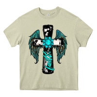 Mossy cross faith gemstone wings Heavy Core Tee - RanaPortraitStore