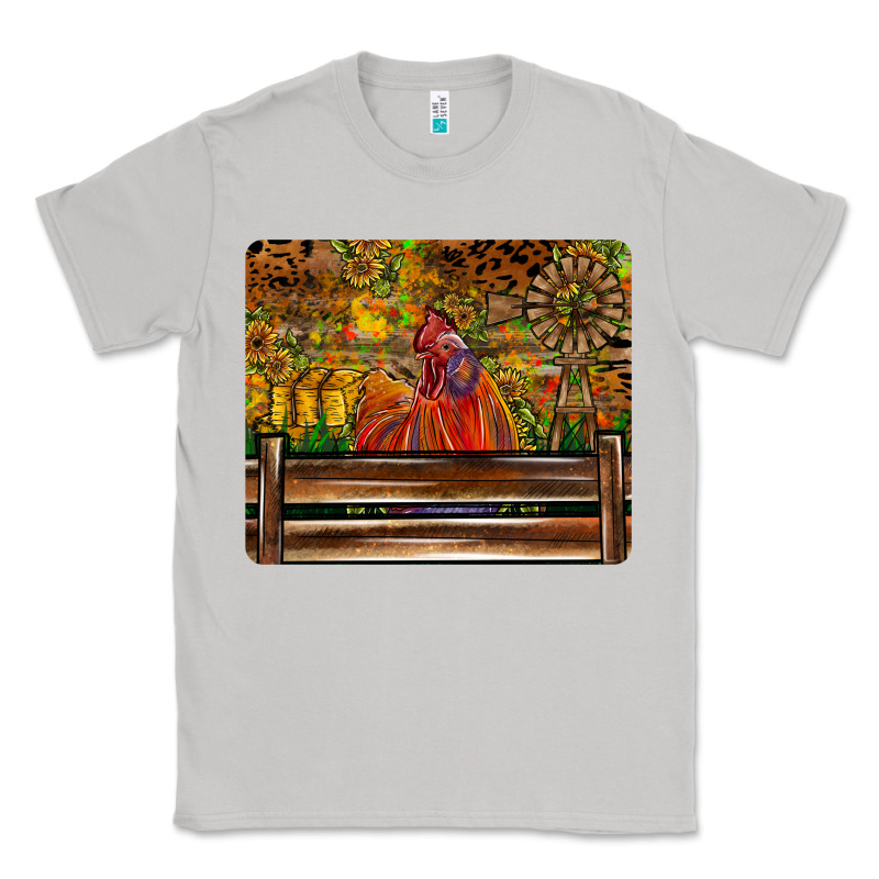 Farm Life Rooster Classic Tee by CowhideDigitalArt | Teevron