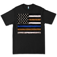 Black Back to blue USA flag leopard police 20oz tumbler Premium Tee - Neo Western