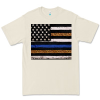 Bone Back to blue USA flag leopard police 20oz tumbler Premium Tee - Neo Western