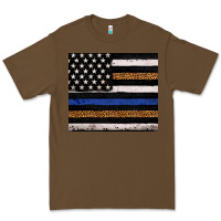 Cacao Back to blue USA flag leopard police 20oz tumbler Premium Tee - Neo Western
