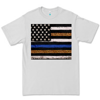 Dove Grey Back to blue USA flag leopard police 20oz tumbler Premium Tee - Neo Western