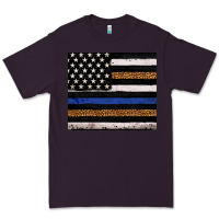 Plum Back to blue USA flag leopard police 20oz tumbler Premium Tee - Neo Western