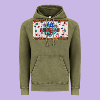 All American Girl Vintage Hoodie Designed By Artiststas
