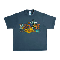 Midnight Navy western faith arrow sunflowers Urban Heavy Tee - BarkalooDesign