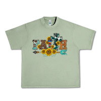 Oil Green western faith arrow sunflowers Urban Heavy Tee - BarkalooDesign