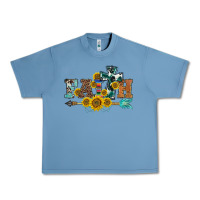 Pebble Blue western faith arrow sunflowers Urban Heavy Tee - BarkalooDesign