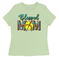 Matcha western blessed mom with softball Ladies Tee - texasbilliewilder