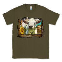 Army Green charolais heifer with western background Classic Tee - LillyAllenDesigns
