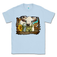 Dusty Blue charolais heifer with western background Classic Tee - LillyAllenDesigns