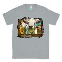 Heather Grey charolais heifer with western background Classic Tee - LillyAllenDesigns
