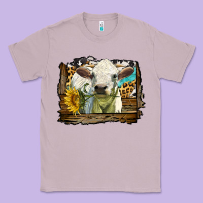 Charolais Heifer With Western Background Classic Tee Designed By Lillyallendesigns