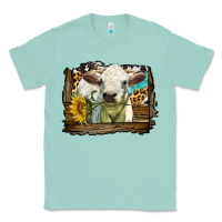 Seafoam charolais heifer with western background Classic Tee - LillyAllenDesigns
