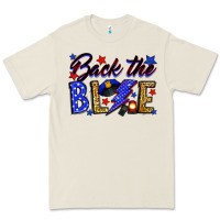 Bone Back the blue with lightning bolt Premium Tee - Neo Western