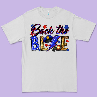 Back The Blue With Lightning Bolt Premium Tee Designed By Neo Western