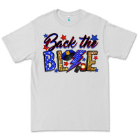 Dove Grey Back the blue with lightning bolt Premium Tee - Neo Western