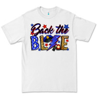 White Back the blue with lightning bolt Premium Tee - Neo Western
