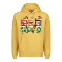 Antique Gold Candles with Fall Getting Lit Premium Hoodie - texasbilliewilder