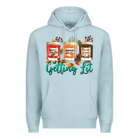 Blue Mist Candles with Fall Getting Lit Premium Hoodie - texasbilliewilder