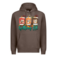 Coffee Candles with Fall Getting Lit Premium Hoodie - texasbilliewilder