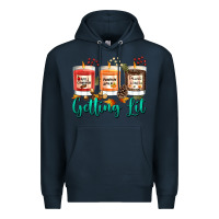 Navy Candles with Fall Getting Lit Premium Hoodie - texasbilliewilder