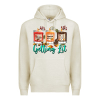 Oatmeal Heather Candles with Fall Getting Lit Premium Hoodie - texasbilliewilder