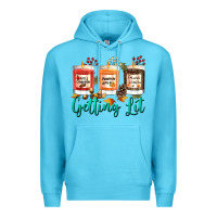 Ocean Blue Candles with Fall Getting Lit Premium Hoodie - texasbilliewilder
