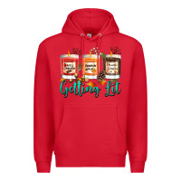 Red Candles with Fall Getting Lit Premium Hoodie - texasbilliewilder