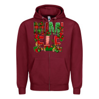 Burgundy Christmas Mimi Elf Zipper Hoodie - BundleAndBundleShop