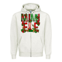 Oatmeal Heather Christmas Mimi Elf Zipper Hoodie - BundleAndBundleShop