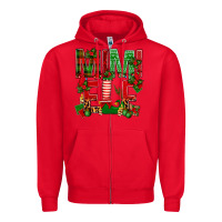 Red Christmas Mimi Elf Zipper Hoodie - BundleAndBundleShop