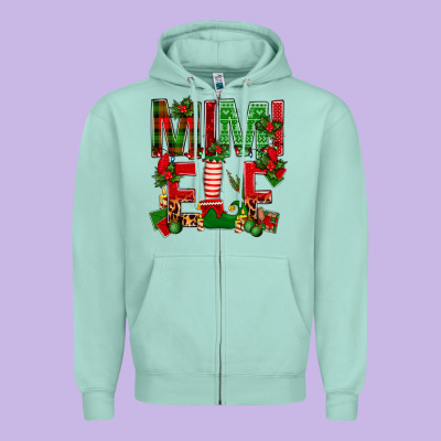 Christmas Mimi Elf Zipper Hoodie Designed By Bundleandbundleshop