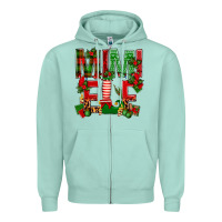 Seafoam Christmas Mimi Elf Zipper Hoodie - BundleAndBundleShop