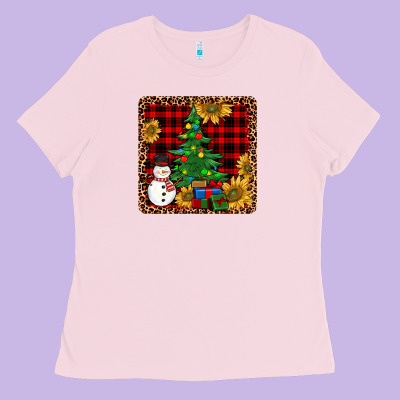 Snowman Trees Coaster Ladies Tee Designed By Jahusdesignshop