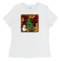 White snowman trees coaster Ladies Tee - JahusDesignShop