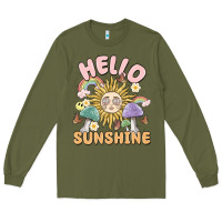 Army Green hello sunshine Long Sleeve Tee - MaliasSmallBusiness